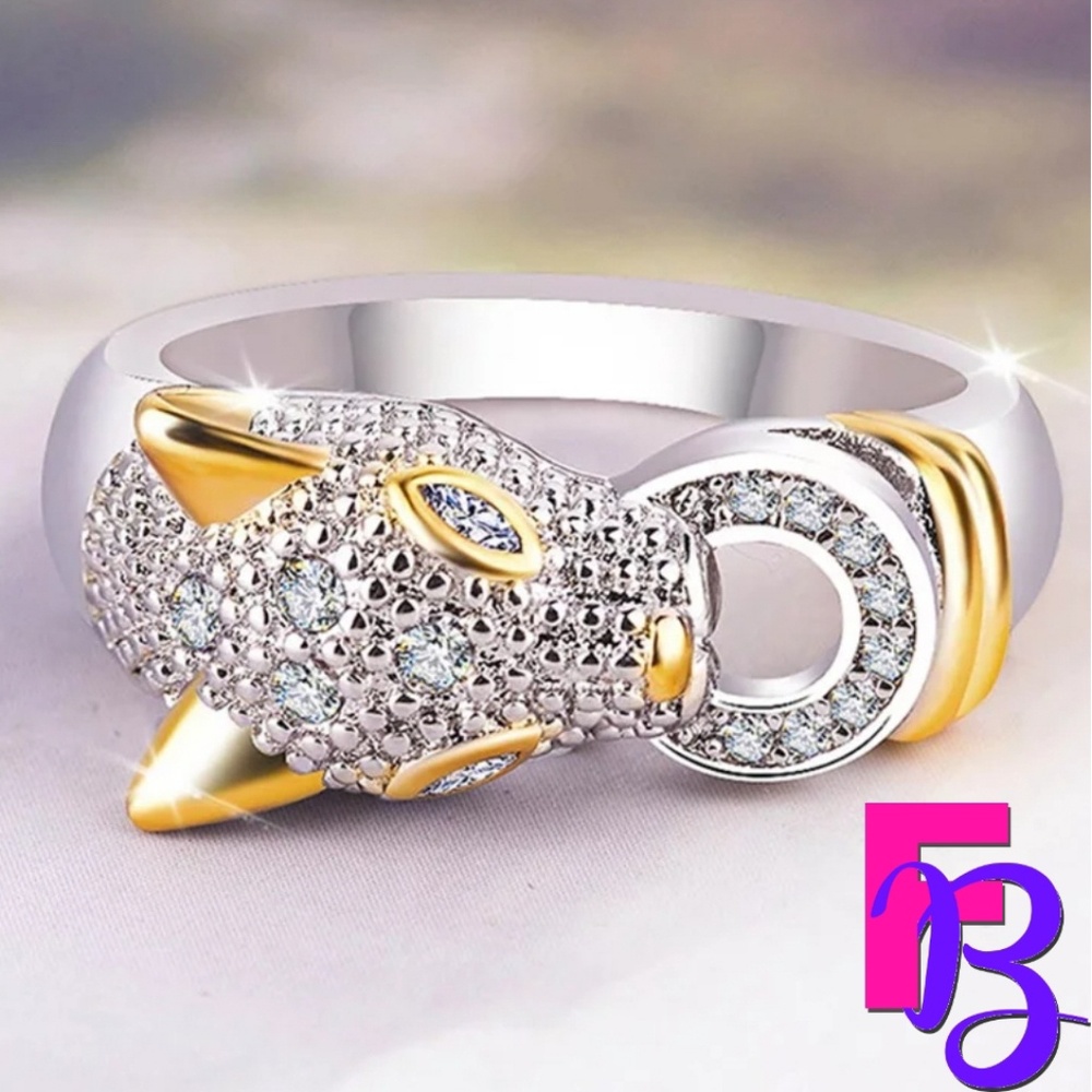 Designer Silver & Gold Panther Ring - Picture 6 of 12